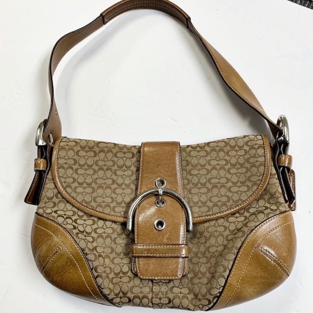 COACH Signature Print Small Hobo Bag